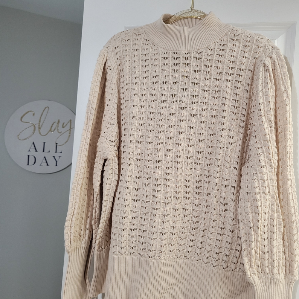 Elegant Beige Turtleneck Sweater
